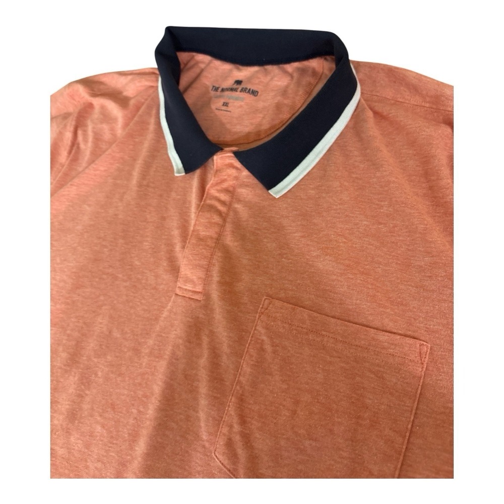 The Normal Brand Men's Active Puremeso Tipped XXL Polo Shirt Coral/Navy/White